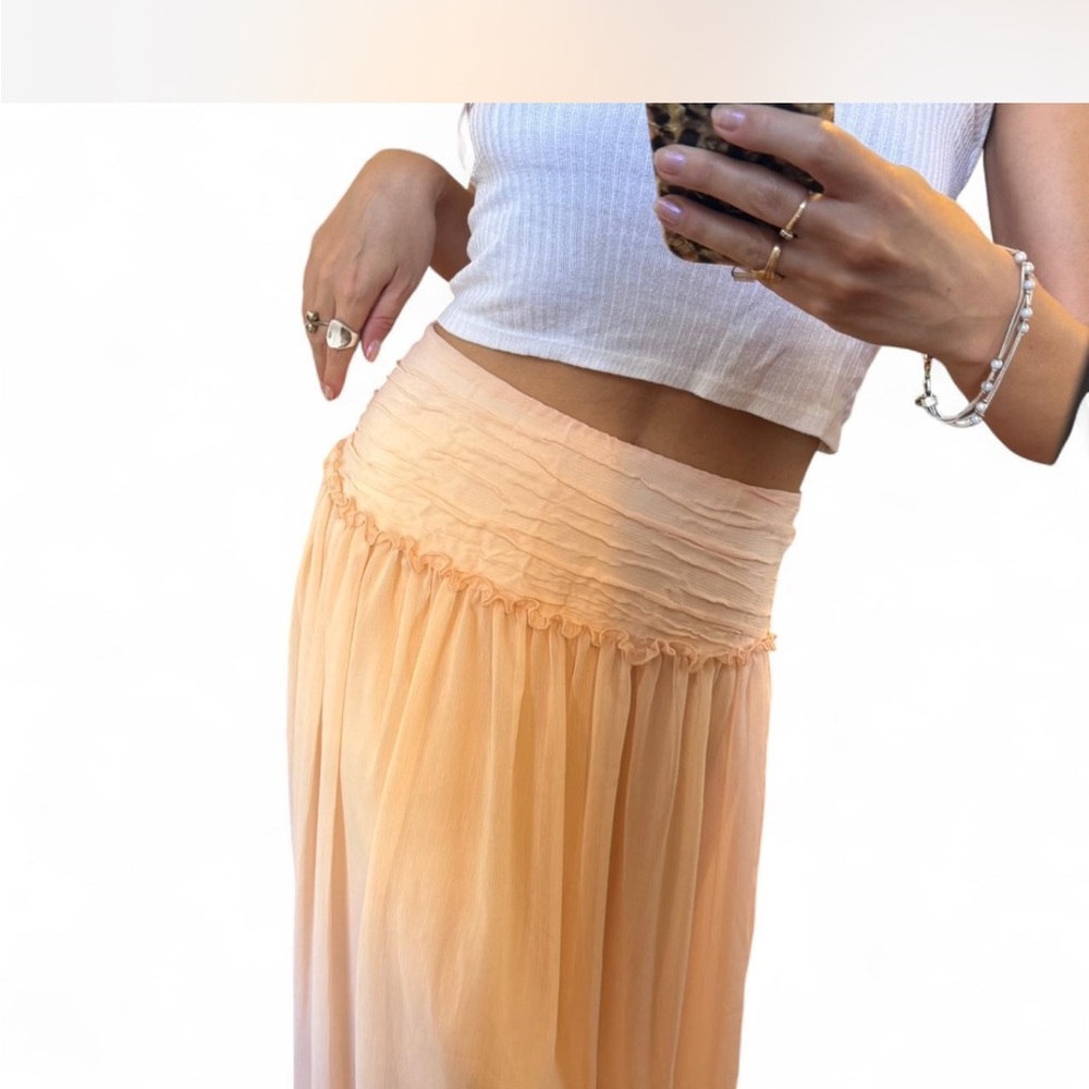 Chic Peach Maxi Skirt